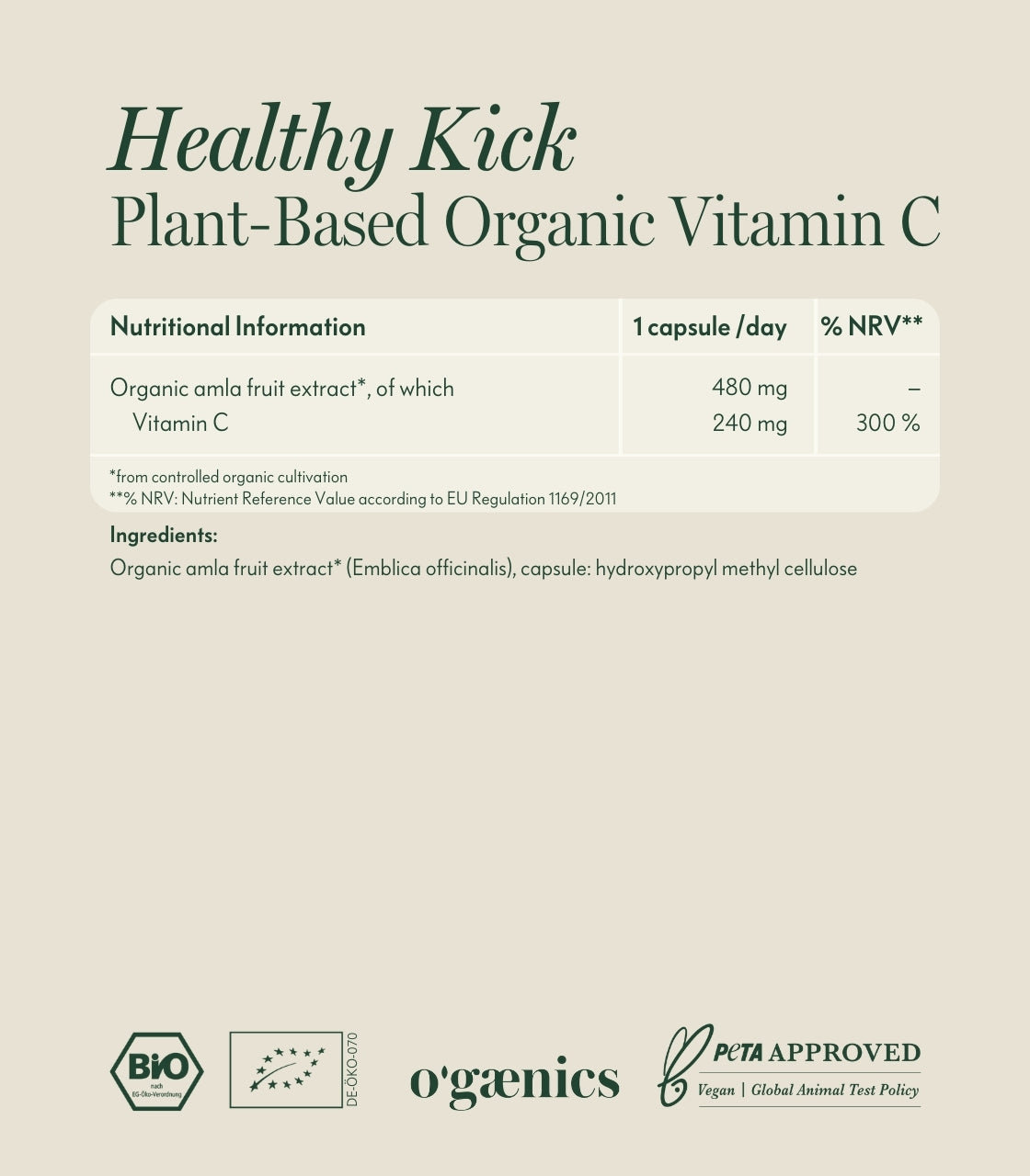 HEALTHY KICK PLANT-BASED VITAMIN C
