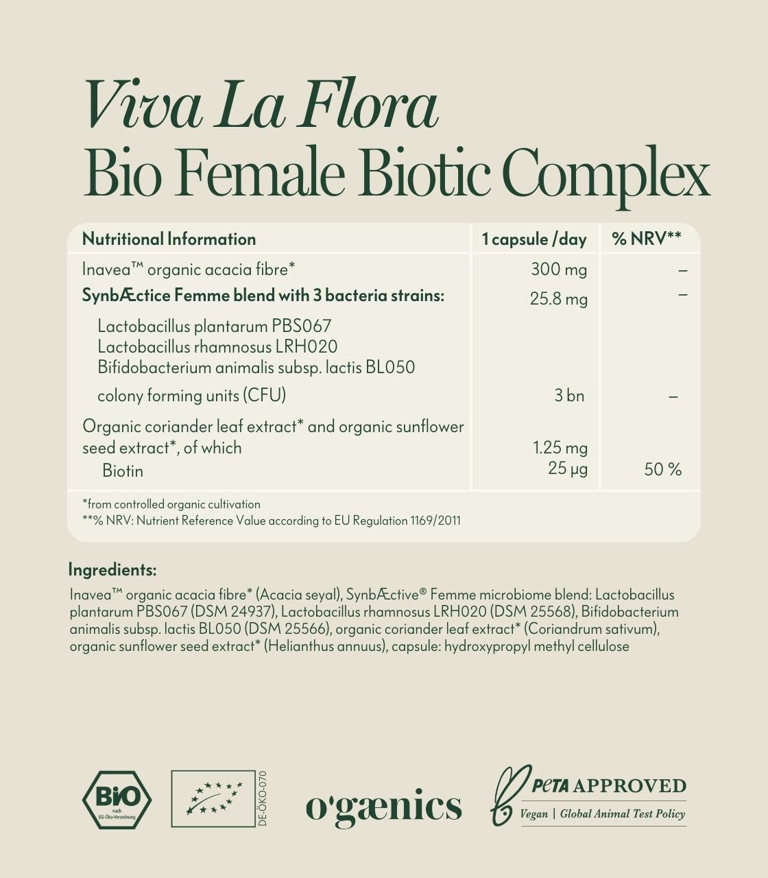 VIVA LA FLORA BIO FEMALE BIOTIC KOMPLEX