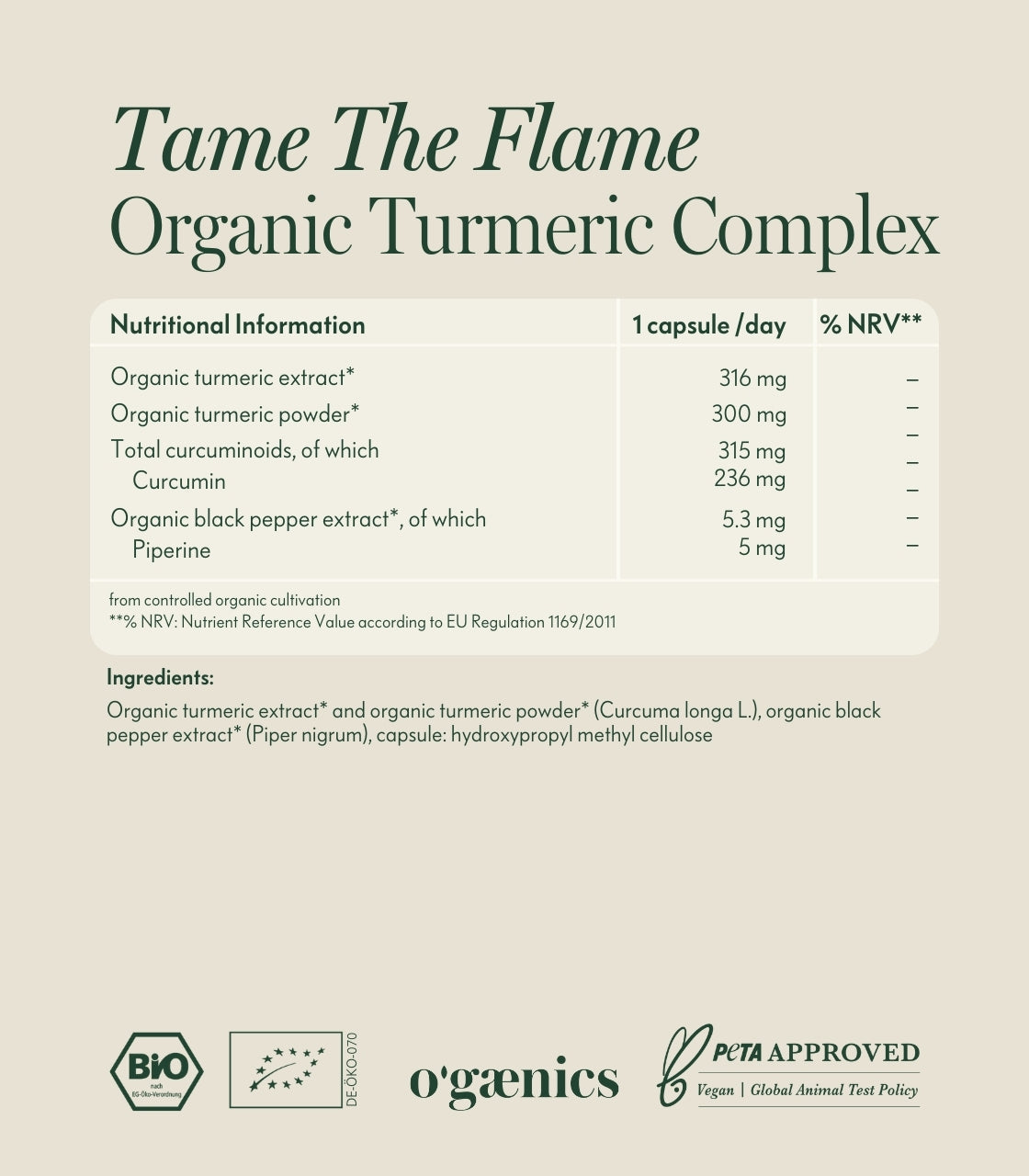 TAME THE FLAME TURMERIC KOMPLEX